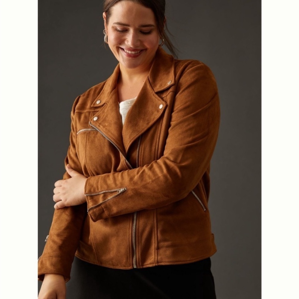 Anthropologie Vegan Suede Moto Jacket‎